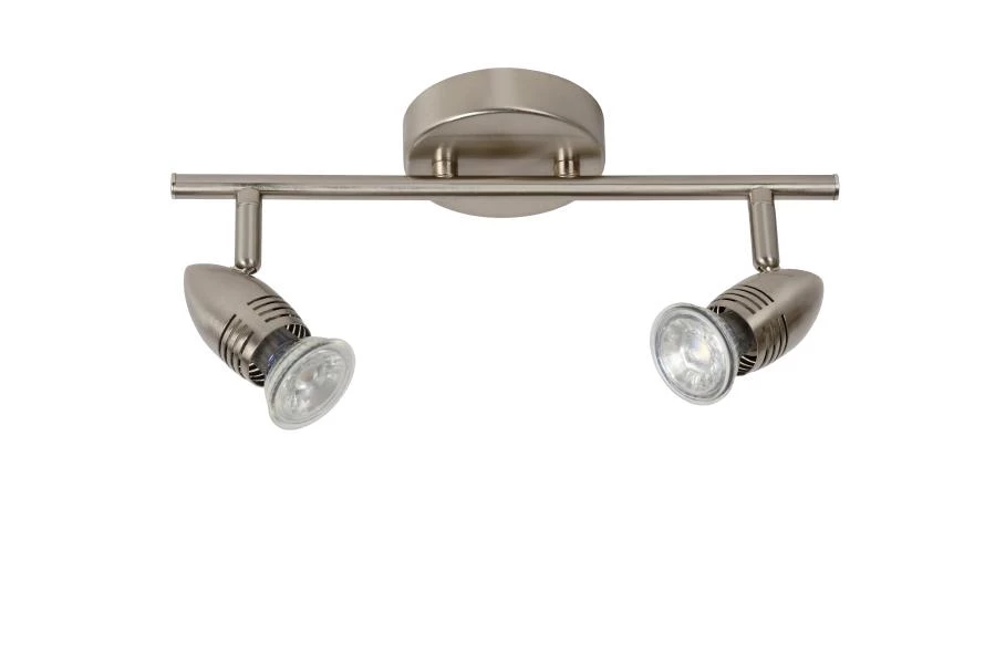 Lucide CARO-LED - Plafondspot - LED - GU10 - 2x5W 2700K - Mat chroom - uitgezet